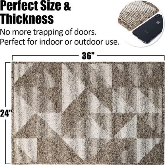 24"x 36", Absorbent Front Back Door Mat Floor Mats, Rubber Backing Non Slip - Picture 3 of 7